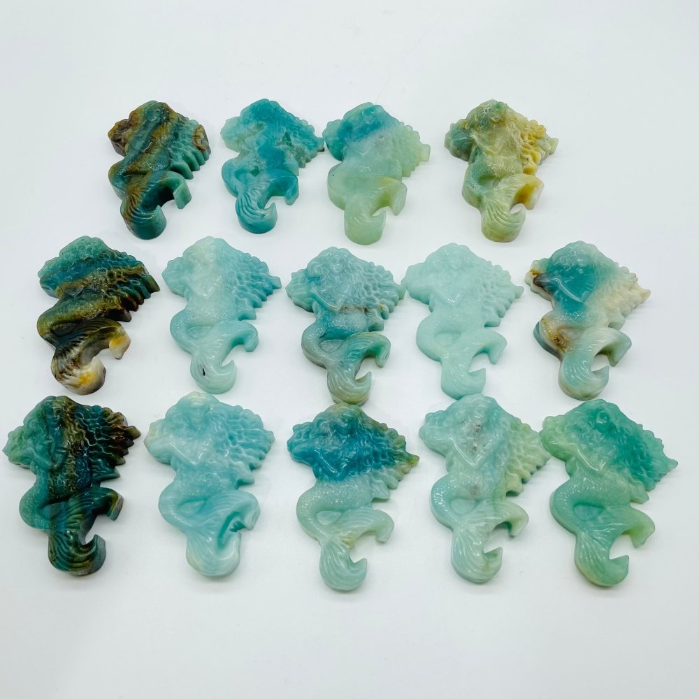 14 Pieces Caribbean Calcite Mermaid Carving -Wholesale Crystals