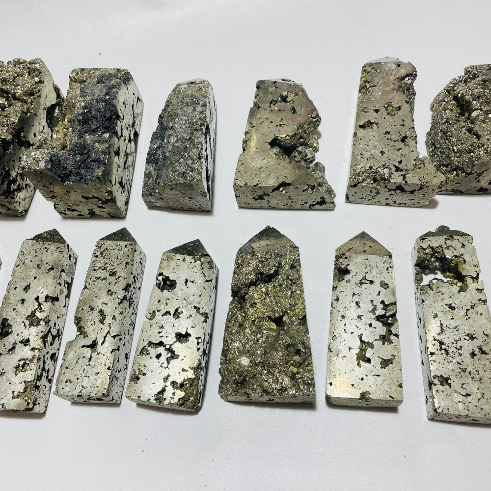 14 Pieces Pyrite Tower Points -Wholesale Crystals