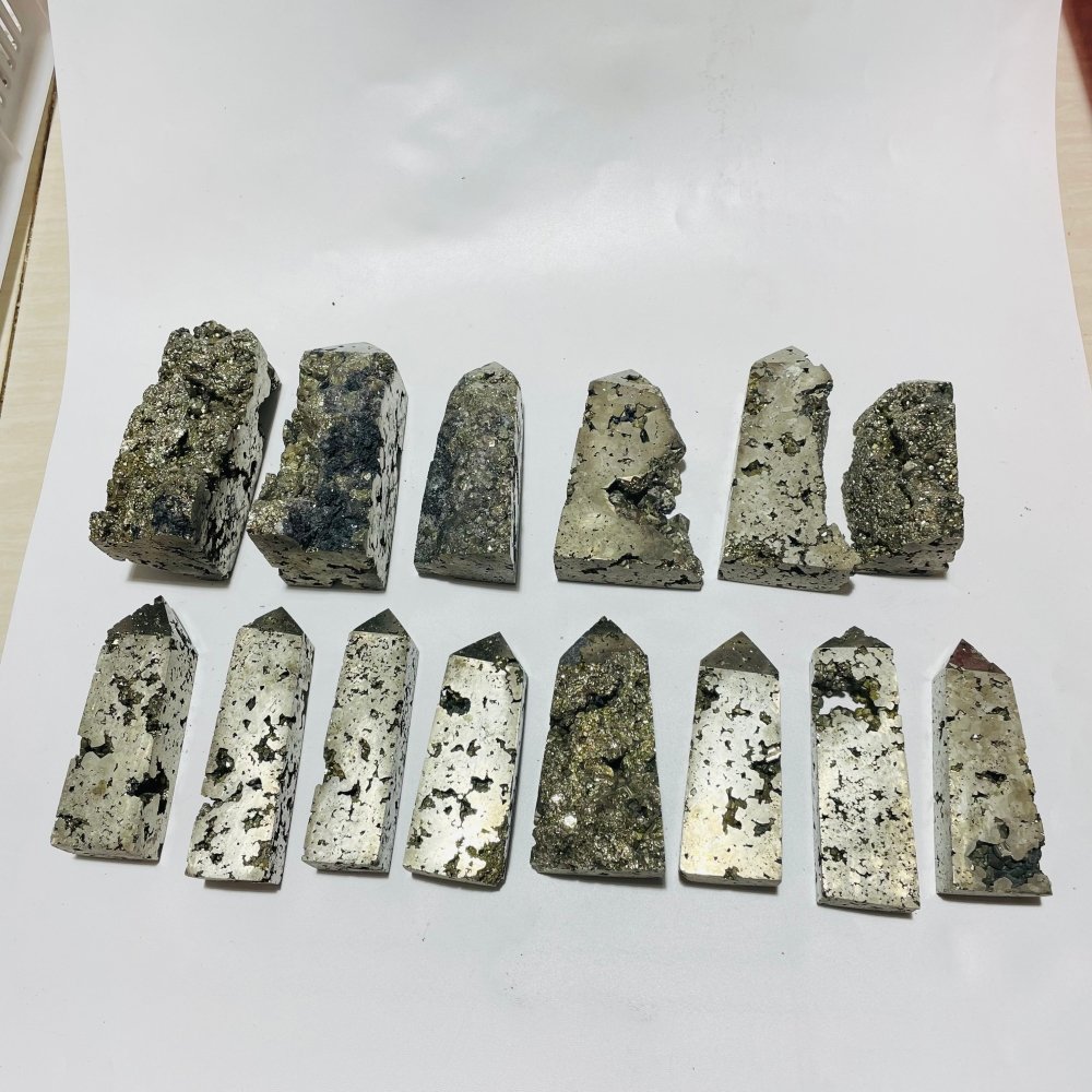 14 Pieces Pyrite Tower Points -Wholesale Crystals