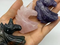 3 Types Unicorn Rose Quartz & Lepidolite Carving Wholesale