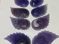 4 Pairs Beautiful Purple Fluorite Angel Wing