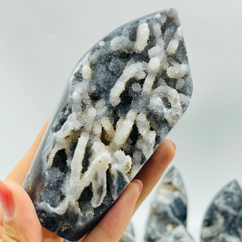 17 Pieces Druzy Sphalerite Ice Cream Shape Carving -Wholesale Crystals