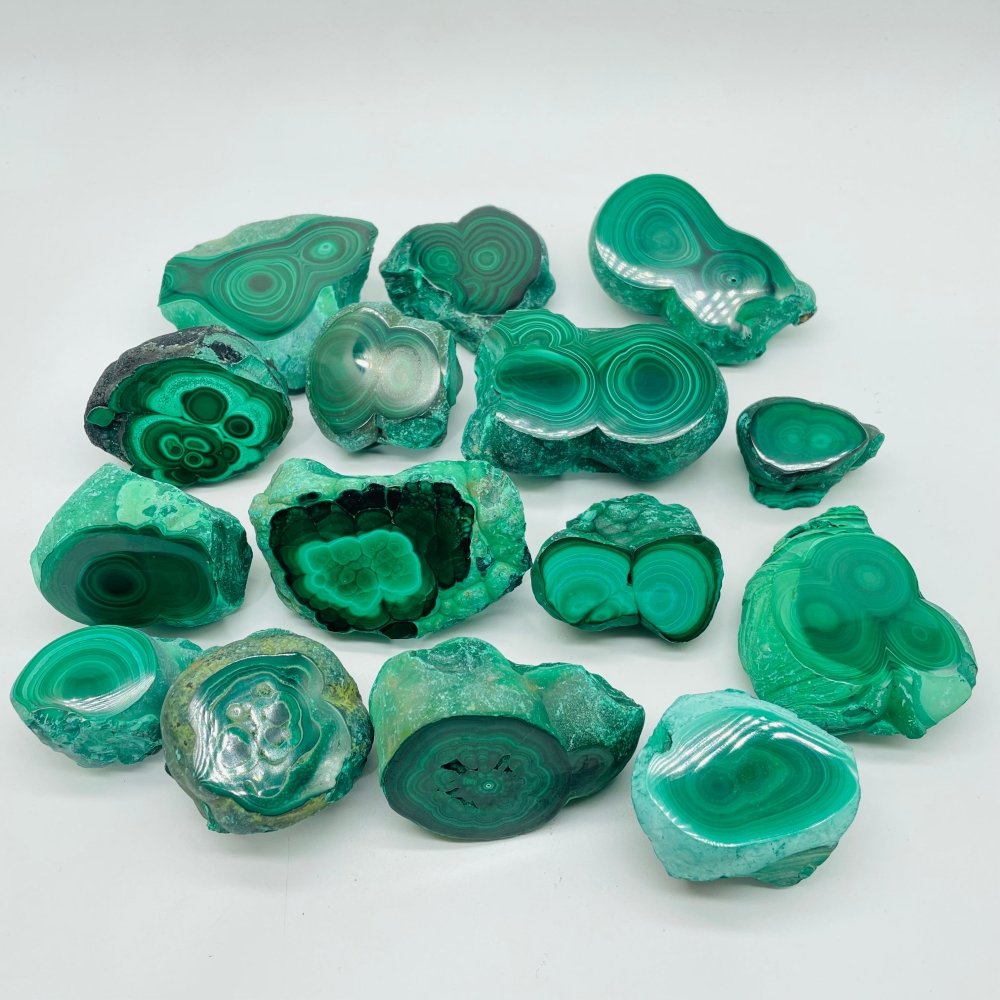 15 Pieces Polished Malachite -Wholesale Crystals