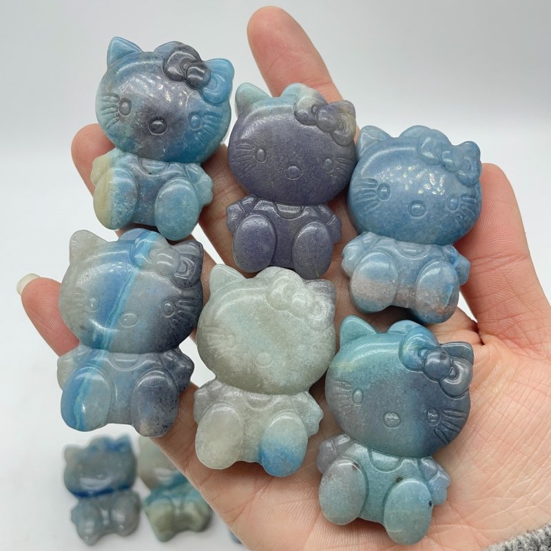 15 Pieces Trolleite Hello Kitty Crystal Carving -Wholesale Crystals