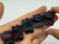 Colorful Rainbow Fluorite Crystal Hello Kitty
