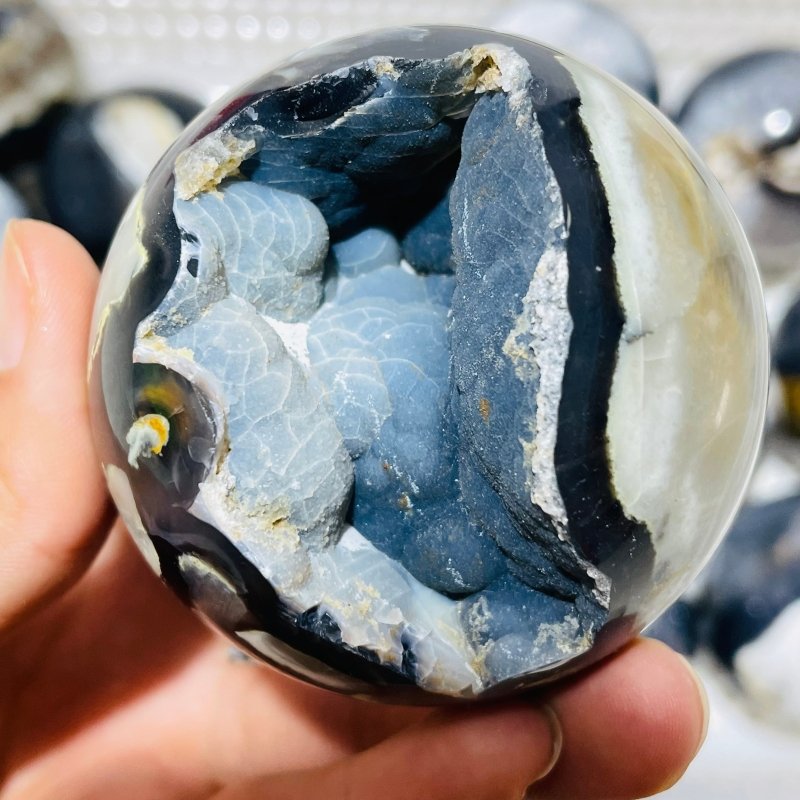 16 Pieces Druzy Volcano Agate Spheres (UV Reactive) -Wholesale Crystals