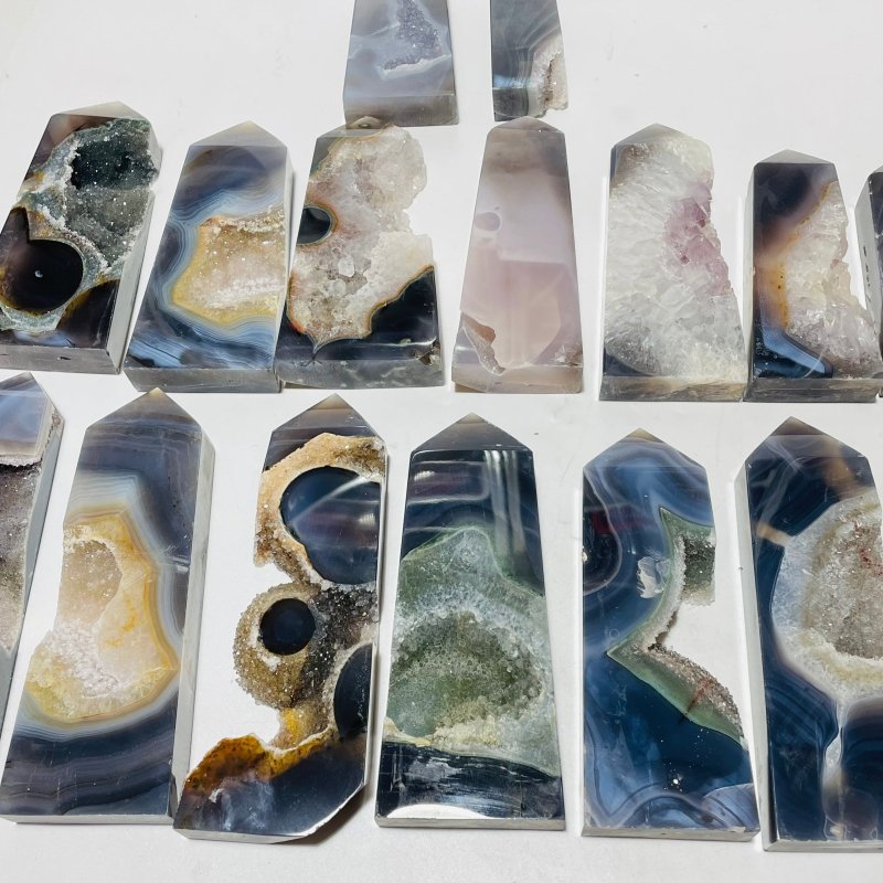 16 Pieces Large Agate Druzy Geode Points -Wholesale Crystals