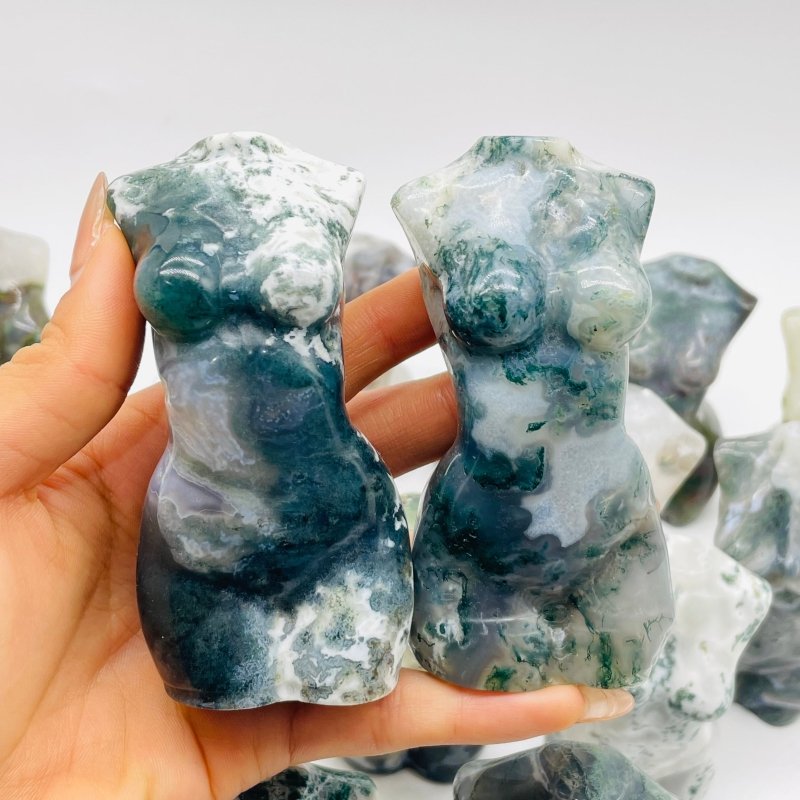 16 Pieces Moss Agate Goddess Carving -Wholesale Crystals