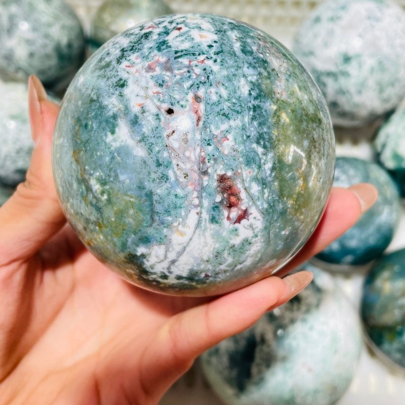 16 Pieces Moss Agate Spheres Clearance -Wholesale Crystals
