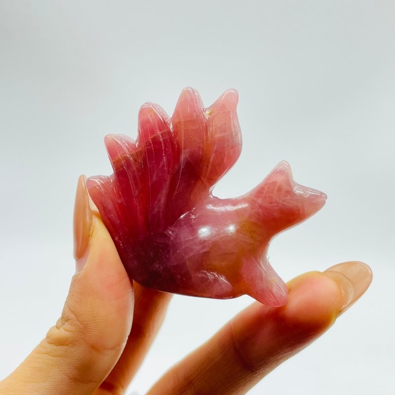 16 Pieces Purple Rose Quartz Nine-Tailed Fox Carving -Wholesale Crystals