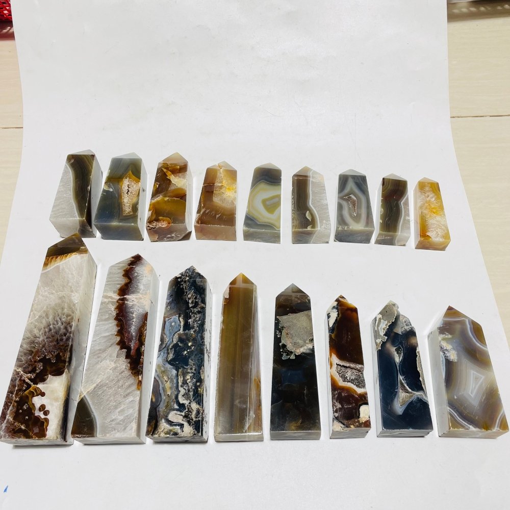 17 Pieces Agate Tower Points -Wholesale Crystals