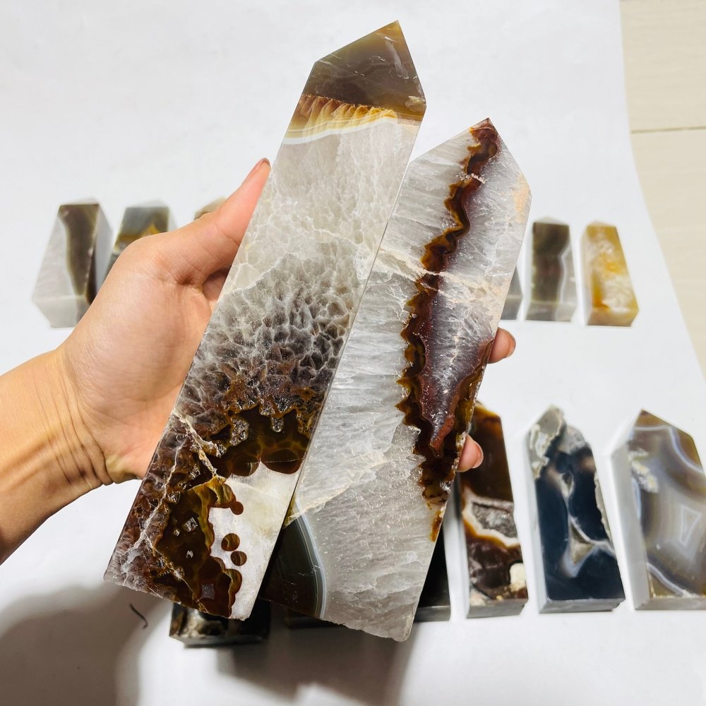 17 Pieces Agate Tower Points -Wholesale Crystals
