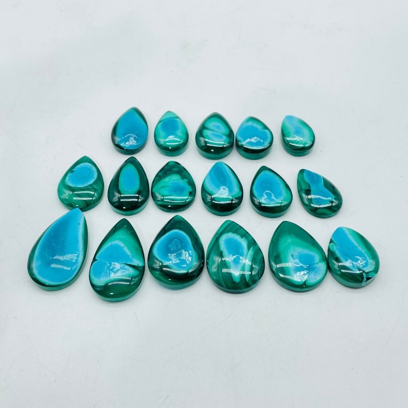 17 Pieces Beautiful Malacholla Teardrop Pendant For DIY(Malachite mixed Chrysocolla) -Wholesale Crystals