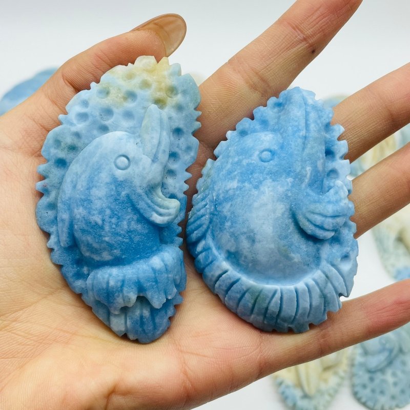 17 Pieces Blue Dumortierite Dolphin Carving -Wholesale Crystals