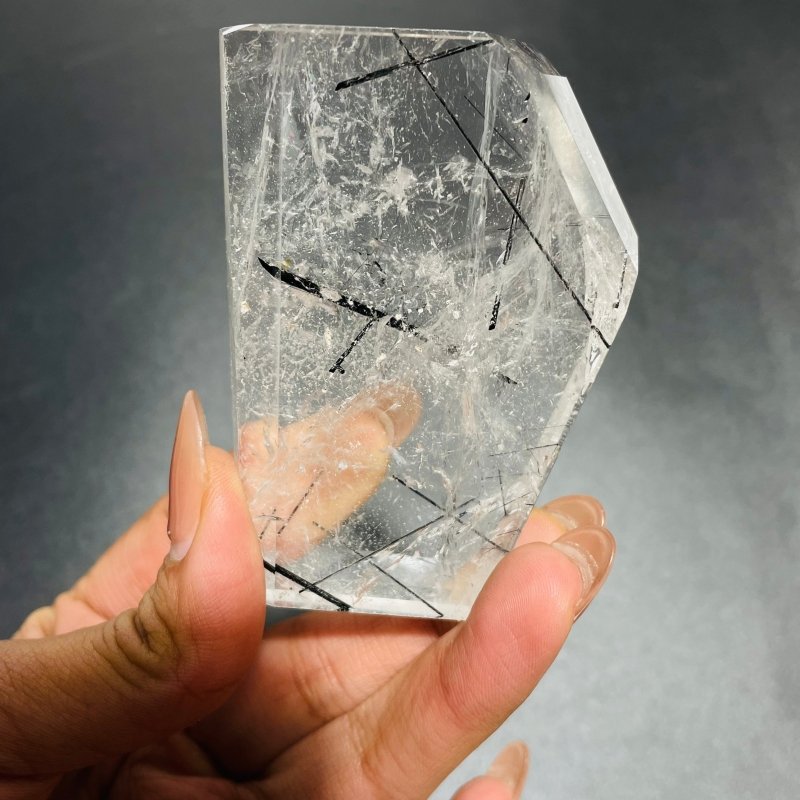 17 Pieces High Quality Clear Quartz With Black Tourmaline Free Form -Wholesale Crystals