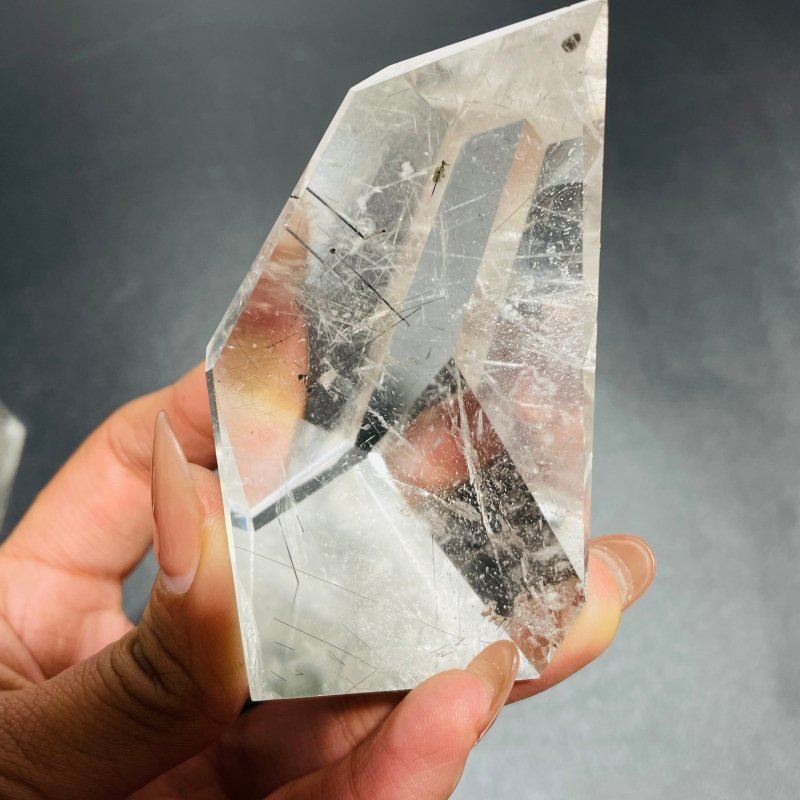 17 Pieces High Quality Clear Quartz With Black Tourmaline Free Form -Wholesale Crystals