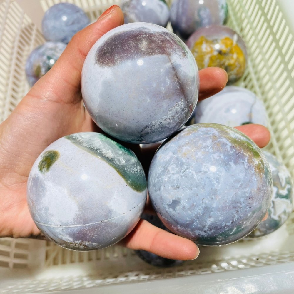 18 Pieces Colourful Ocean Jasper Sphere Ball -Wholesale Crystals