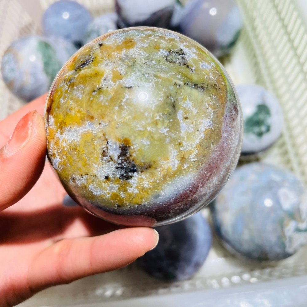 18 Pieces Colourful Ocean Jasper Sphere Ball -Wholesale Crystals