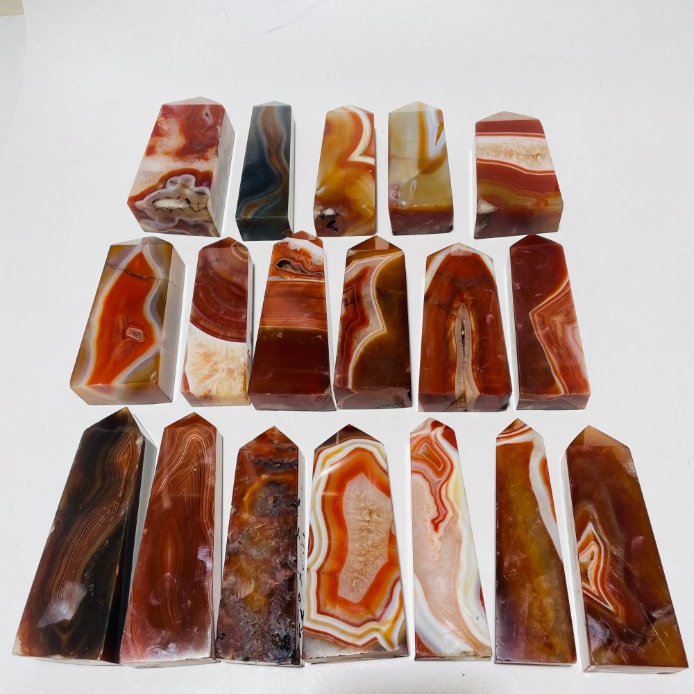 18 Pieces Fat Carnelian Tower Points -Wholesale Crystals