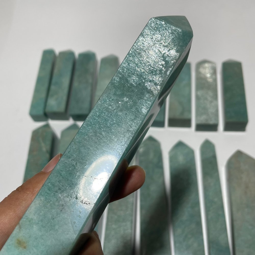 18 Pieces High Quality Large Amazonite Four-Sided Tower Points -Wholesale Crystals