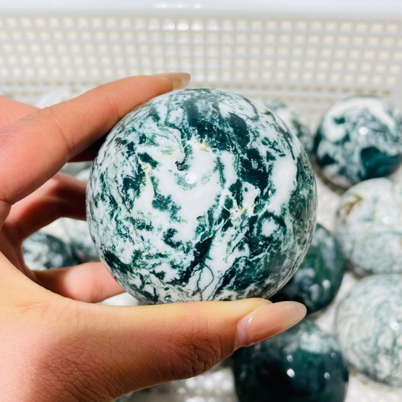 18 Pieces Moss Agate Spheres Clearance -Wholesale Crystals