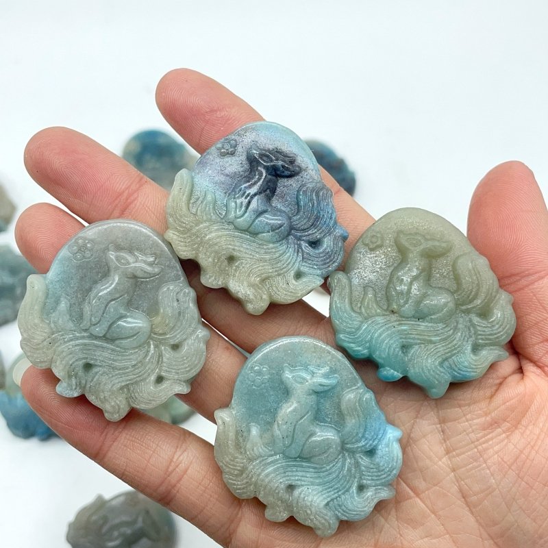 18 Pieces Trolleite Nine-Tailed Fox Crystal Carving -Wholesale Crystals
