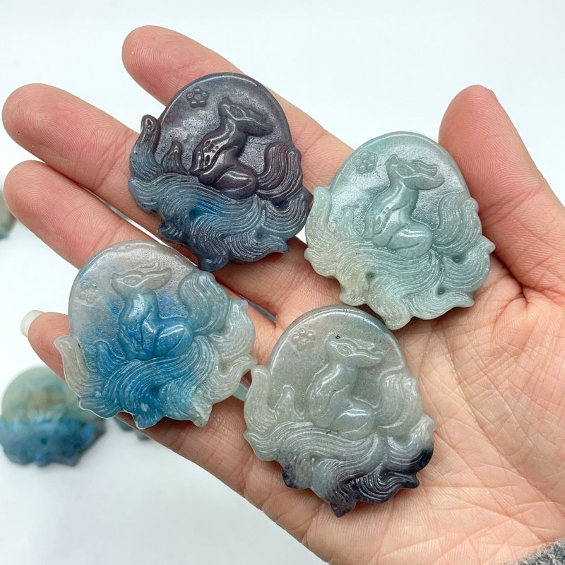 18 Pieces Trolleite Nine-Tailed Fox Crystal Carving -Wholesale Crystals