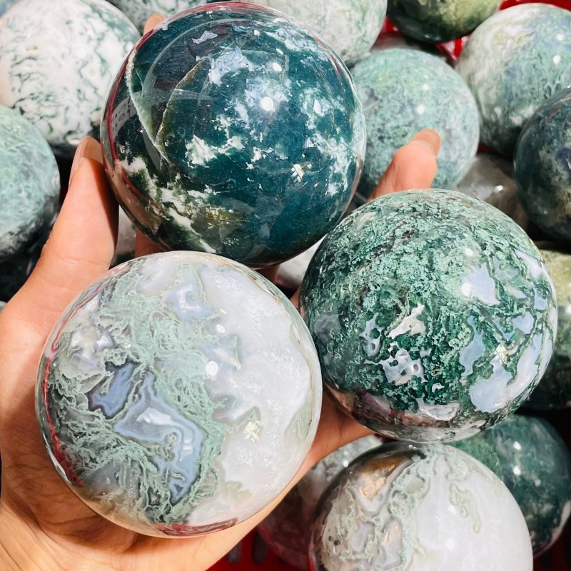 2-3in Moss Agate Spheres Crystal Wholesale -Wholesale Crystals