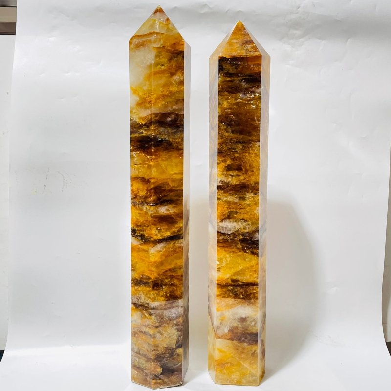 2 Pieces 20inch Large Beautiful Fire Quartz High Quality Tower -Wholesale Crystals