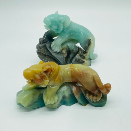 2 Pieces Caribbean Calcite Tiger Carving -Wholesale Crystals