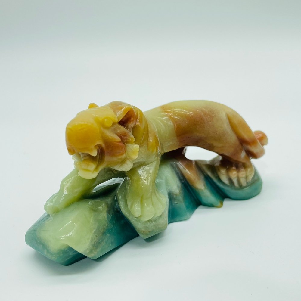 2 Pieces Caribbean Calcite Tiger Carving -Wholesale Crystals