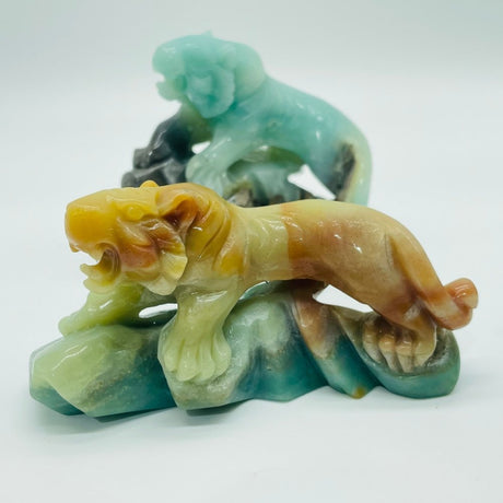 2 Pieces Caribbean Calcite Tiger Carving -Wholesale Crystals