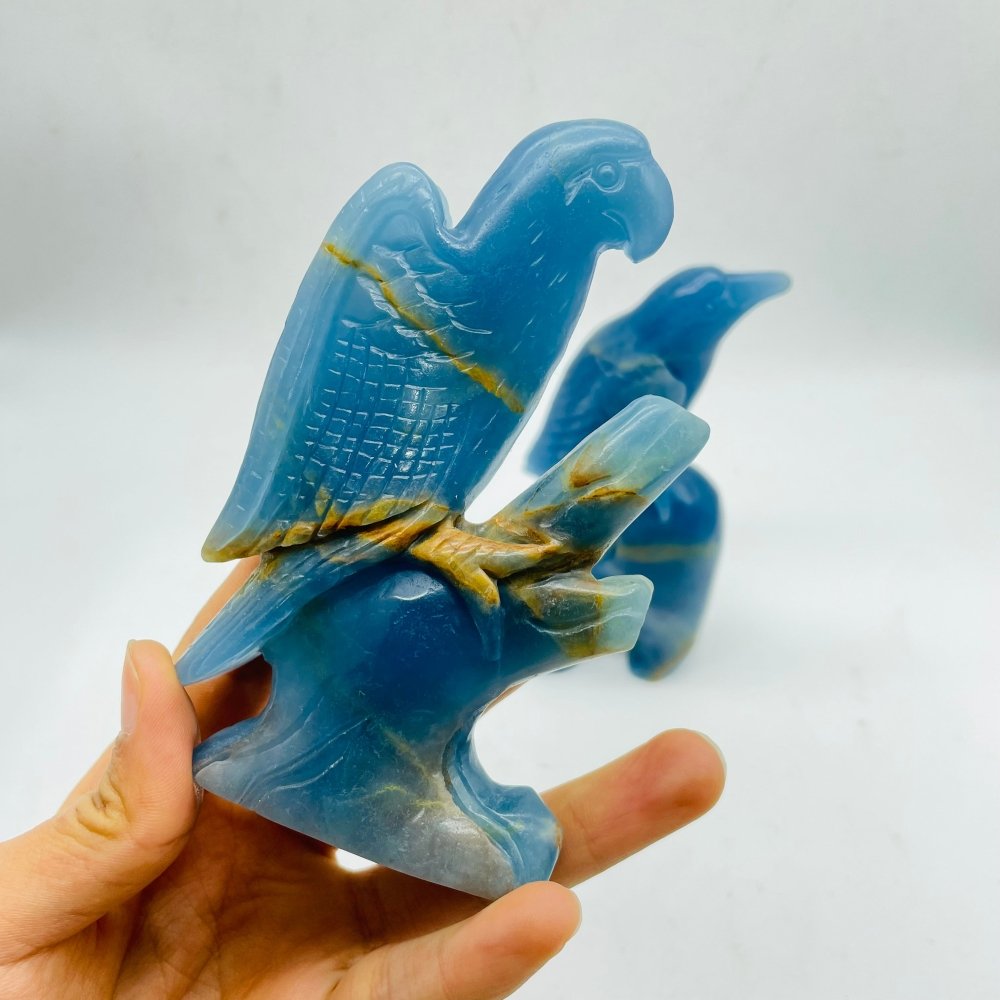 2 Pieces High Quality Blue Onyx Bird Carving -Wholesale Crystals