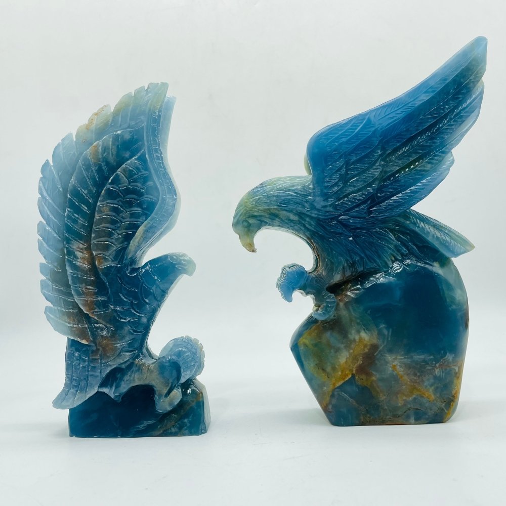 2 Pieces High Quality Blue Onyx Eagle Carving -Wholesale Crystals