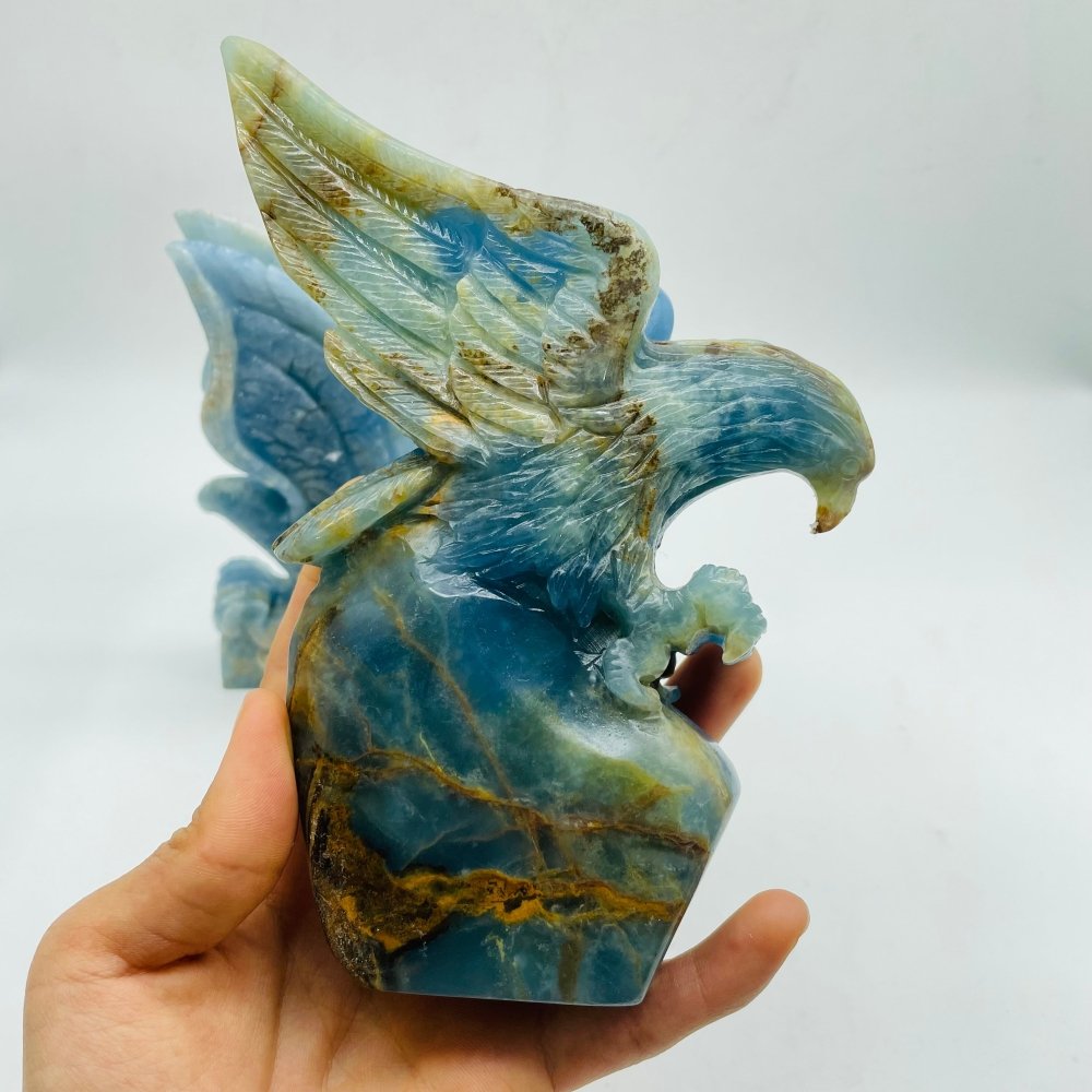 2 Pieces High Quality Blue Onyx Eagle Carving -Wholesale Crystals