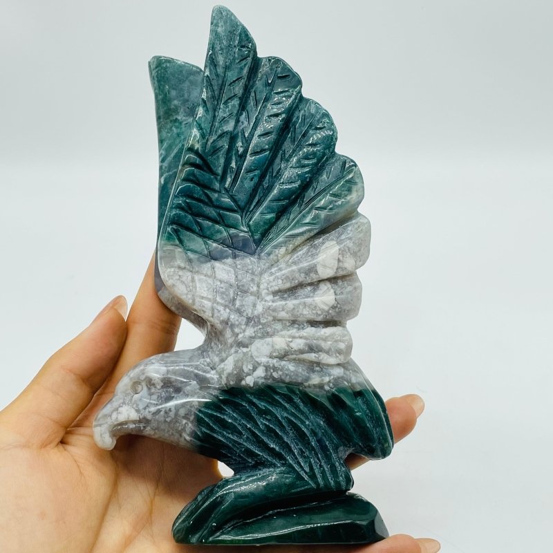 2 Pieces Ocean Jasper 1 Pair Eagle Carving -Wholesale Crystals