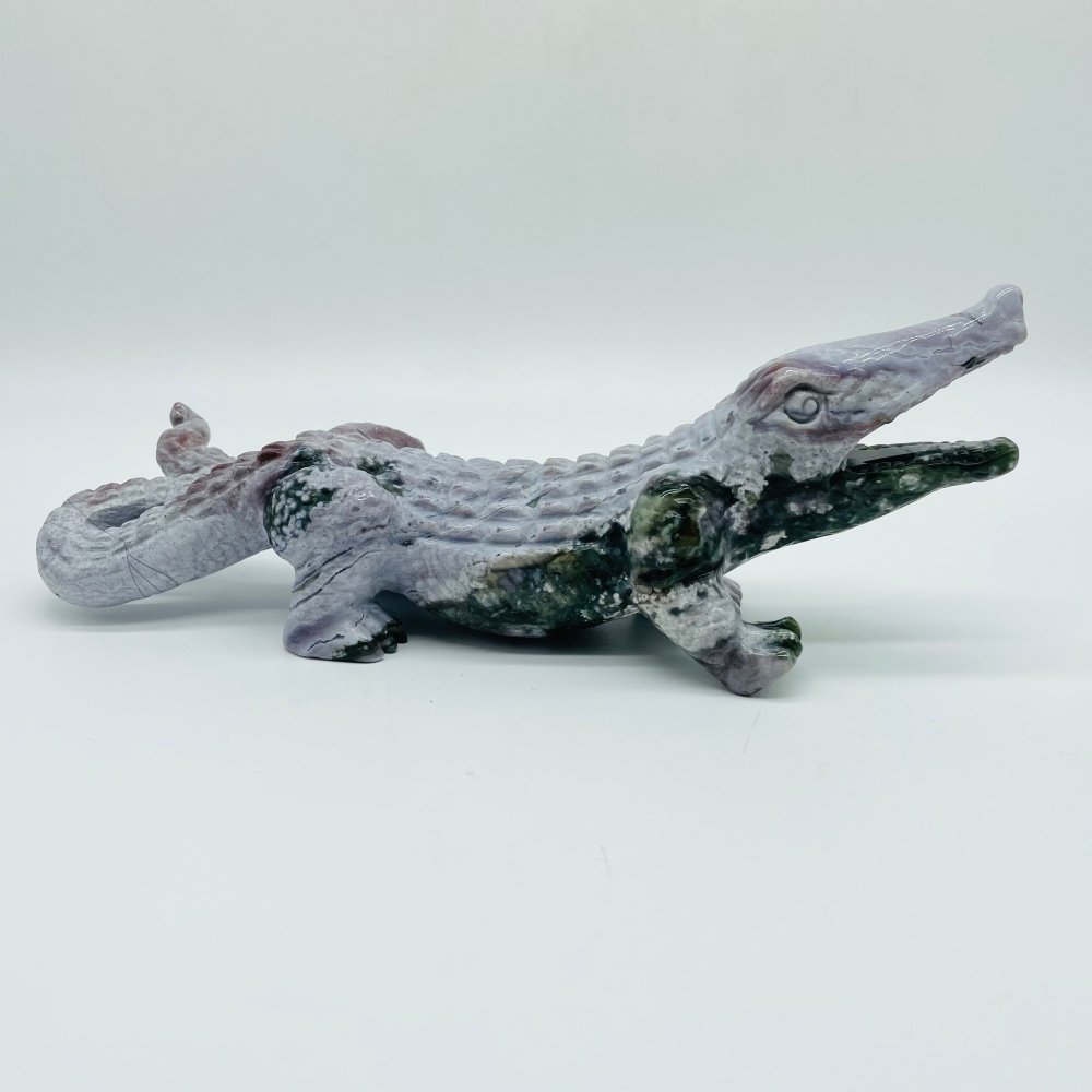 2 Pieces Ocean Jasper Crocodile Carving -Wholesale Crystals