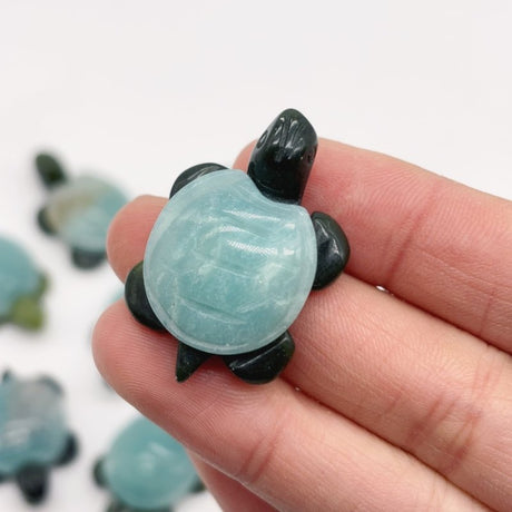 2 Types Beautiful Turtle Crystal Carving Wholesale Caribbean Calcite Chevron Amethyst - Wholesale Crystals