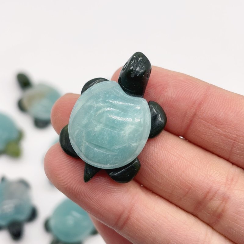 2 Types Beautiful Turtle Crystal Carving Wholesale Caribbean Calcite Chevron Amethyst - Wholesale Crystals