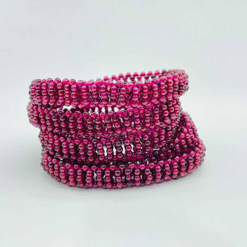 2 Types Handwoven Beads Crystal Bracelet Wholesale Rutile Purple Garnet -Wholesale Crystals