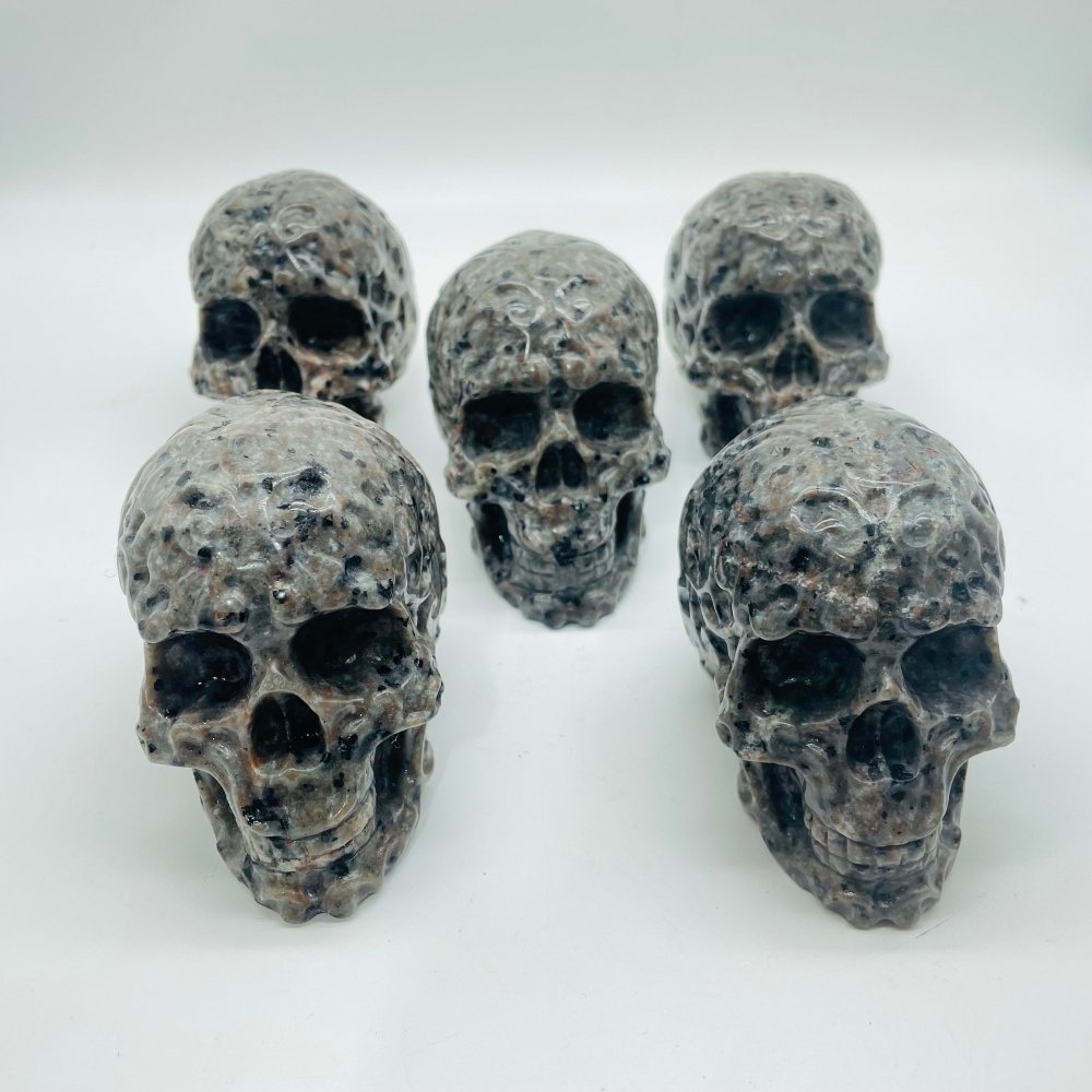 2 Types Large Skull Carving Wholesale Yooperlite Obsidian -Wholesale Crystals