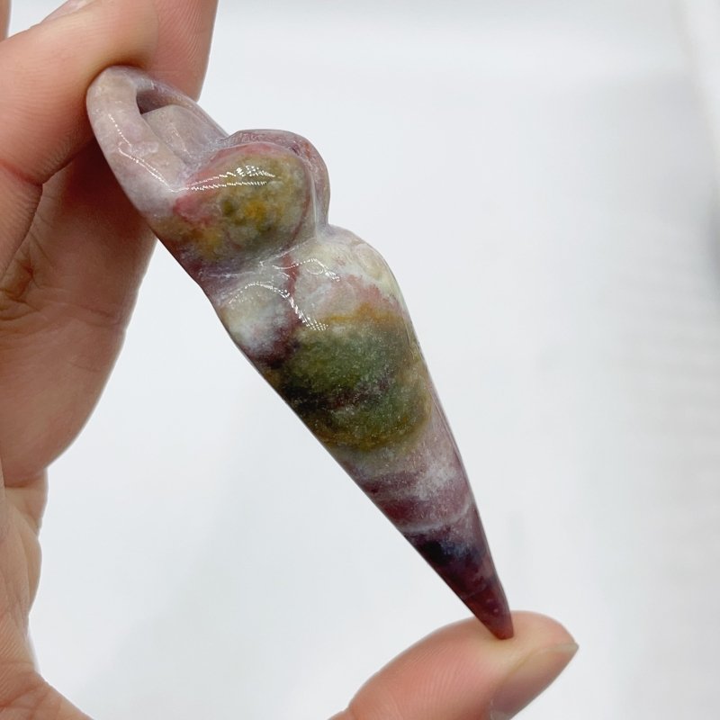 2 Types Spiral Goddess Carving Wholesale Howlite Ocean Jasper -Wholesale Crystals