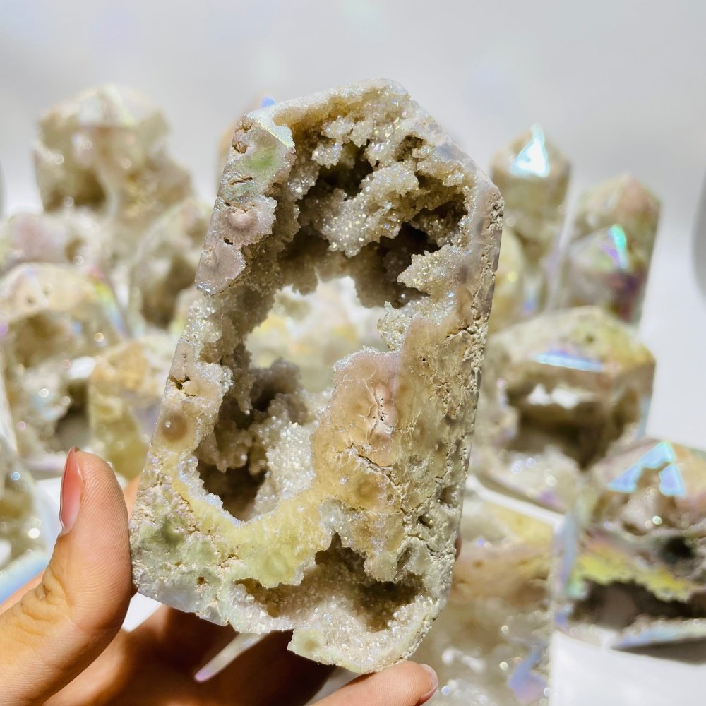 20 Pieces Aura Geode Quartz Druzy Crystal Tower Points -Wholesale Crystals