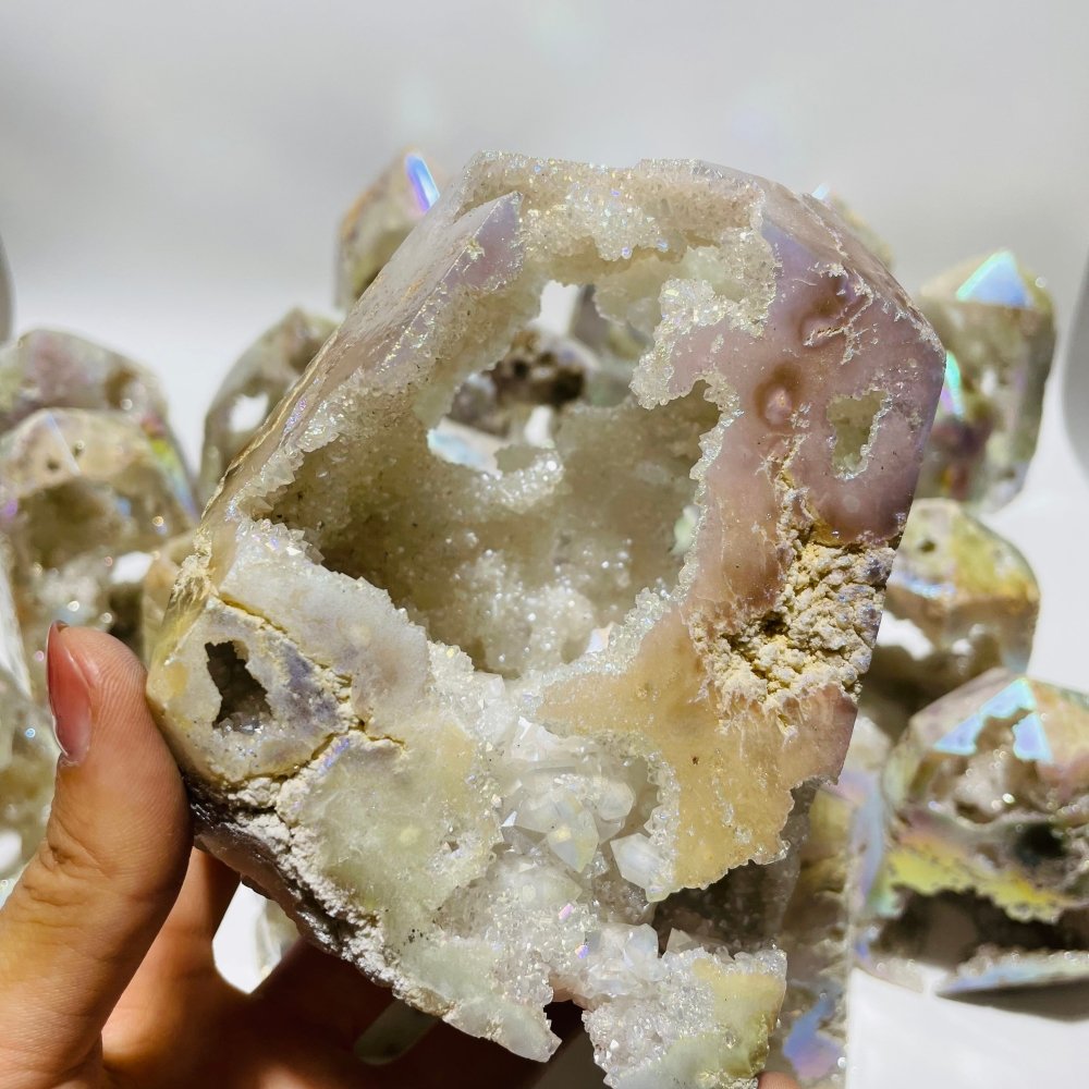 20 Pieces Aura Geode Quartz Druzy Crystal Tower Points -Wholesale Crystals
