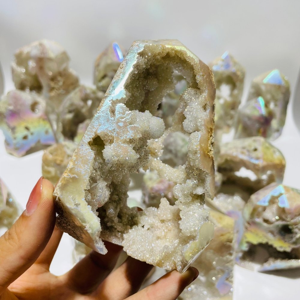 20 Pieces Aura Geode Quartz Druzy Crystal Tower Points -Wholesale Crystals