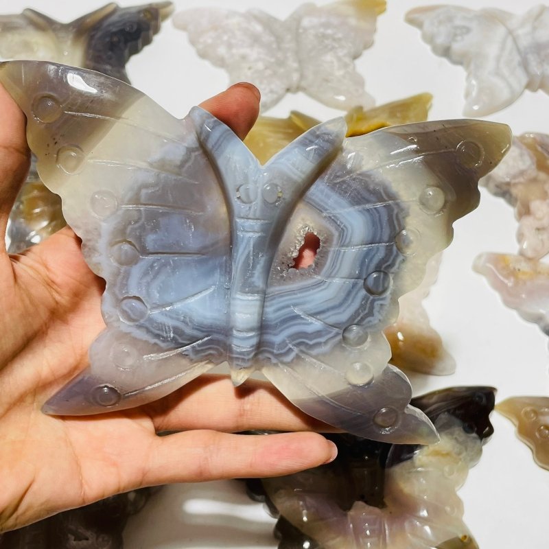 20 Pieces Beautiful Agate Butterfly Carving -Wholesale Crystals