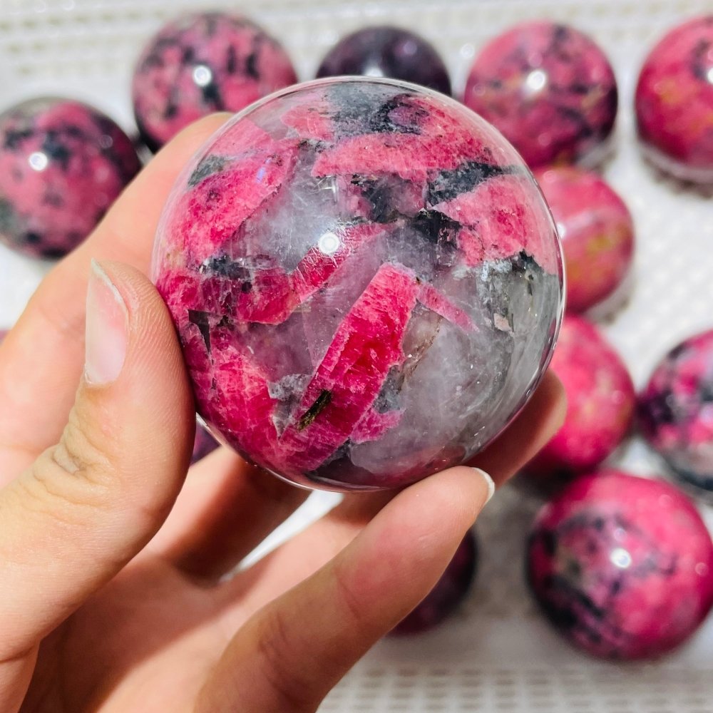 20 Pieces Deep Red Rhodonite Mixed Quartz Spheres -Wholesale Crystals