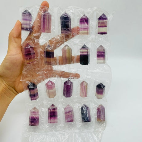 20 Pieces One Set Rainbow Fluorite Tower Points -Wholesale Crystals