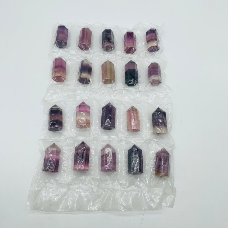 20 Pieces One Set Rainbow Fluorite Tower Points -Wholesale Crystals