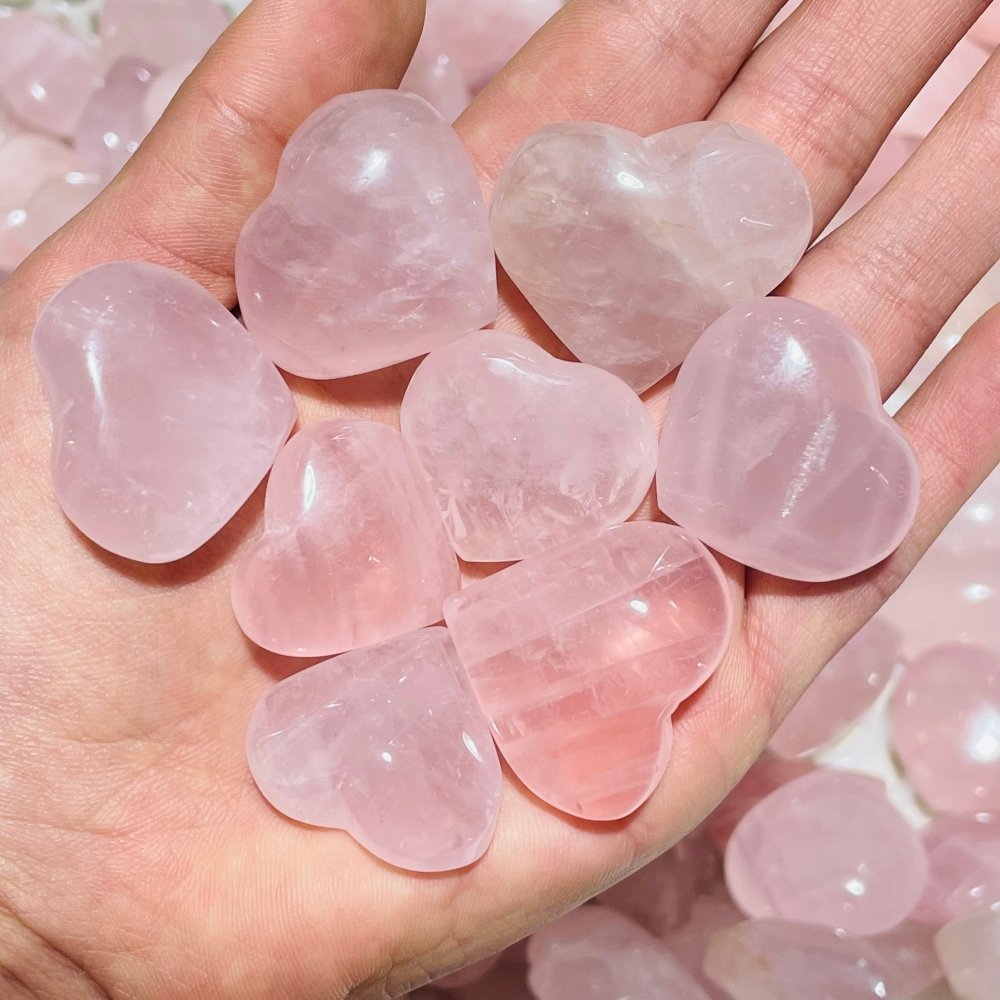 200 Pieces Pink Madagascar Rose Quartz Heart -Wholesale Crystals